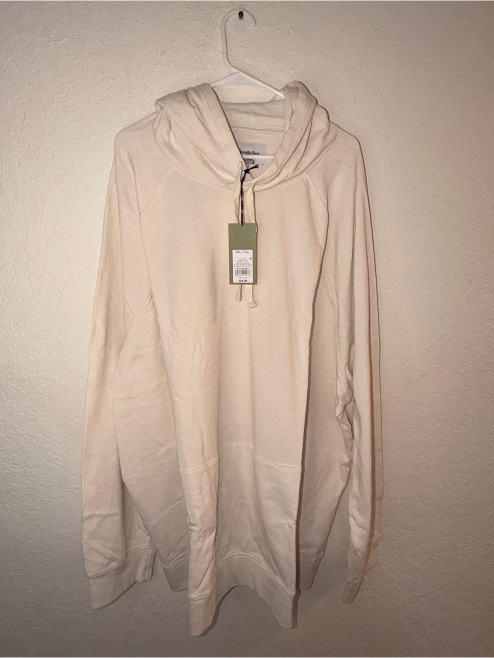 Goodfellow & Co Men's Every Wear Fleece Hooded Sweatshirt Cream